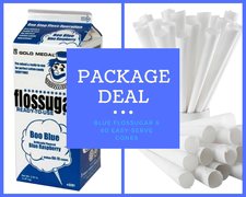 PACKAGE - Cotton Candy Flossugar and 60 Cones - BLUE 
