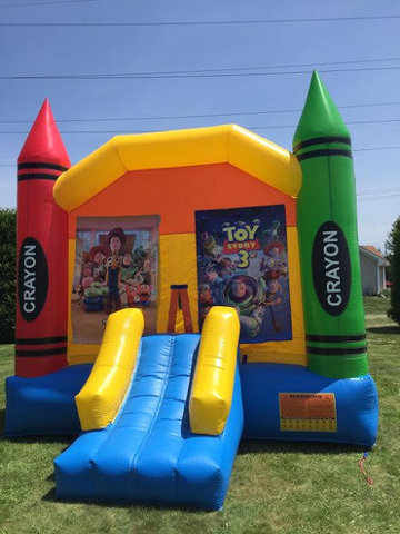Toy Story Large Crayon Bounce House With Basketball Hoop Toy Story Large Crayon Bounce House With Basketball Hoop