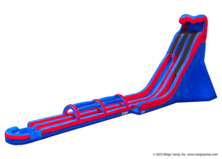 MEGA THRILL! 37' Fire & Ice Screamer Dual Lane Water Slide W/Slip & Slide Ending