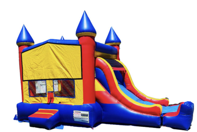 13x22 mutli color blue cones combo bounce house 13x22 mutli color blue cones combo bounce house