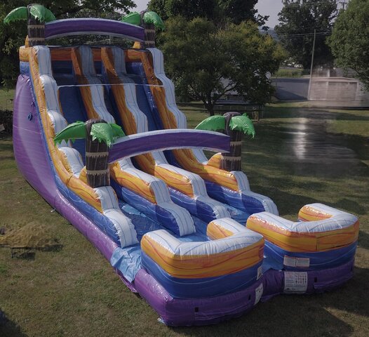 19 ft Dual Lane Tropical Wet/Dry slide