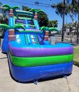 purple paradise splash wet/dry water slide 13ft wide 22ft long 14 ft tall