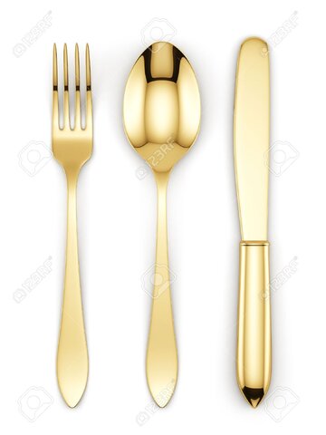 Gold flatware set 
