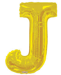  Gold Letter J mylar balloon
