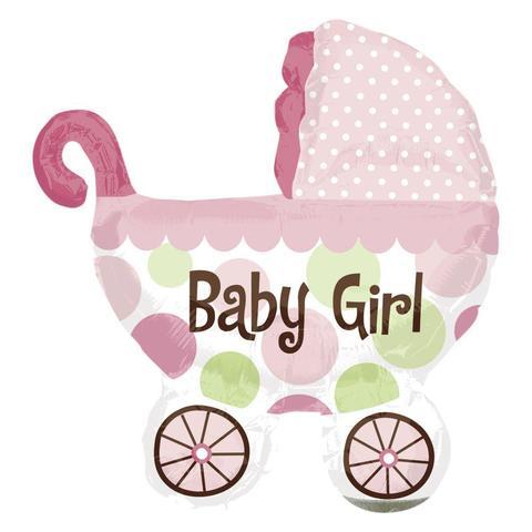 Baby girl stroller jumbo  mylar 