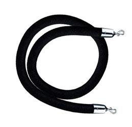 black velvet rope chrome hooks