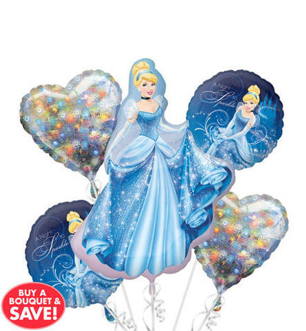 Cinderella  Mylar Balloon Bouquet