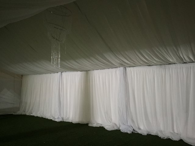 Tent Drapery w 3 chandeliers