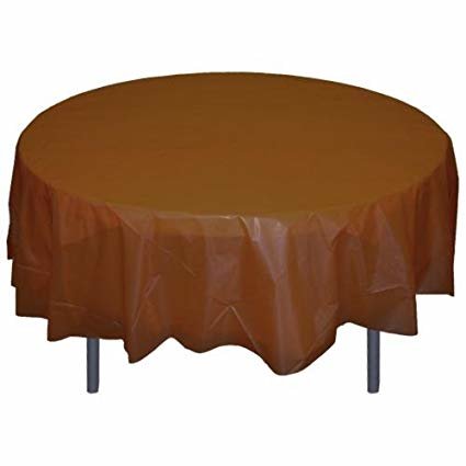 Brown Round Plastic Table Cover