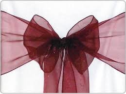 burgundy organza chair sashes