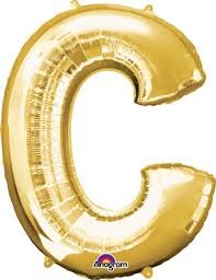  Gold Letter C mylar balloon