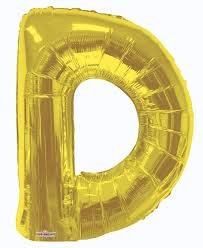 Gold Letter D mylar balloon
