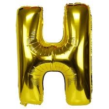 Gold Letter H mylar balloon