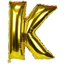  Gold Letter K mylar balloon