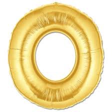  Gold Letter O mylar balloon
