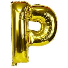  Gold Letter P mylar balloon