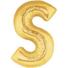 Gold Letter S mylar balloon