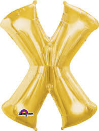  Gold Letter X mylar balloon
