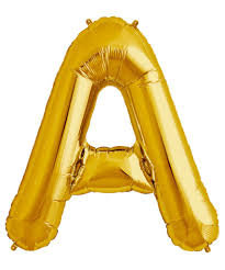  Gold Letter A mylar balloon