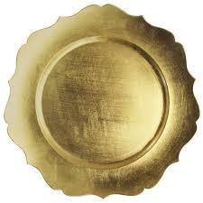 Gold Scalloped Edge  Charger Plate