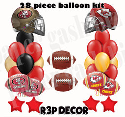 Super Bowl 2024 HEAD To HEAD DUEL Football Party Supplies Decorations Balloons • Chiefs vs 49ers Balloon Kit - 26pc
