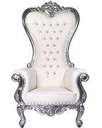 King/Queen Throne Chair Silver