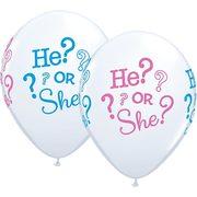 He or she printed latex Boy or girl mylar balloon