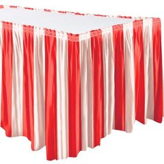 Red and white carnival Plastic  Table Cover