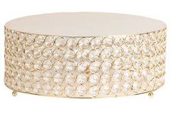 Large Crystal Gold Cake Stand