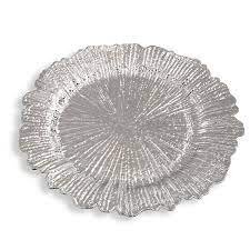 Silver Plastic Reef Charger Plate