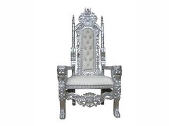 Throne Chair Silver and white