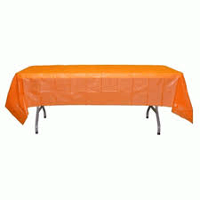 Orange  Plastic  Table Cover