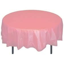  Pink  Plastic Round  Table Cover