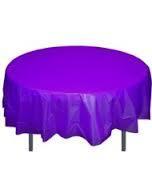 Purple  Plastic Round  Table Cover