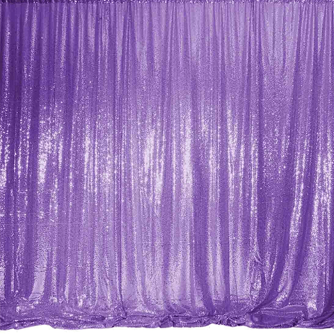 purple sequin pipe and drape