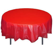 Red  Plastic Round  Table Cover