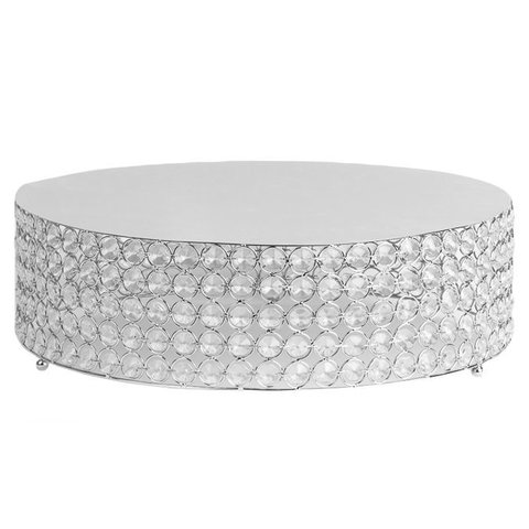 Large Silver Crystal Cake Stand