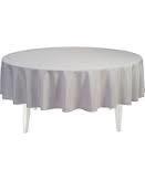 Silver  Plastic Round  Table Cover