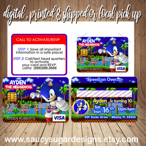 sonic the hedgehog  credit card invite 