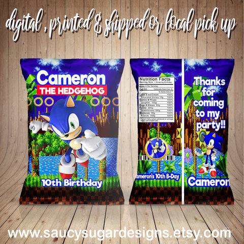 sonic the hedgehog  chip bags