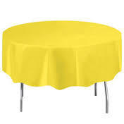 Yellow Plastic Round  Table Cover