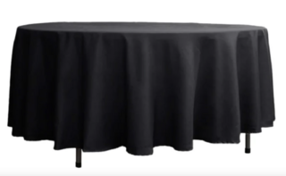 Polyester Black 108 Round Tablecloth