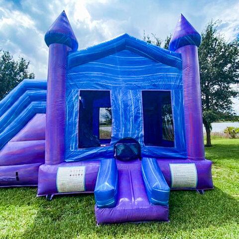 purple and blue mystic bounce house FL