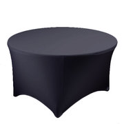 Black Stretch 5' Round Table Linen