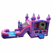 Princess Paradise Bounce House <br> With Double Lane Water Slide