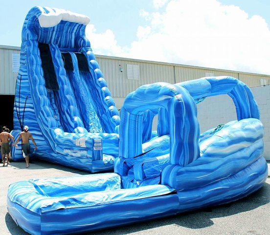 27ft Blue Crush Slide w/ Curved Slip and Slide 27ft Blue Crush Slide w/ Curved Slip and Slide