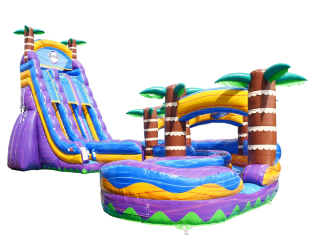 29ft Purple Hurricane Double Lane Curved Slide Wet 29ft Purple Hurricane Double Lane Curved Slide Wet
