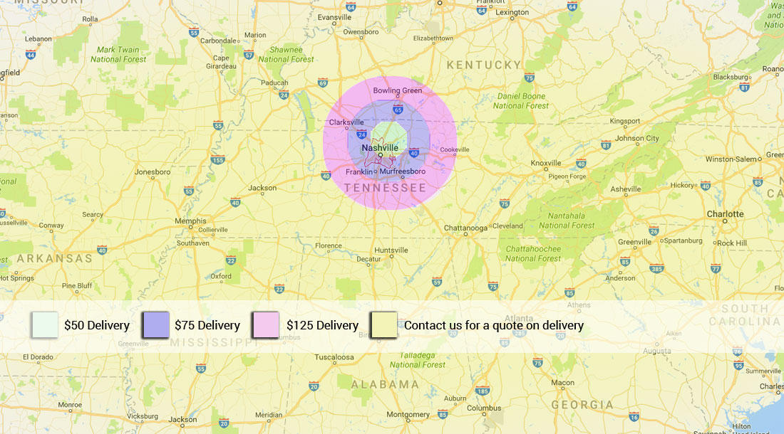Delivery Fee Area Map