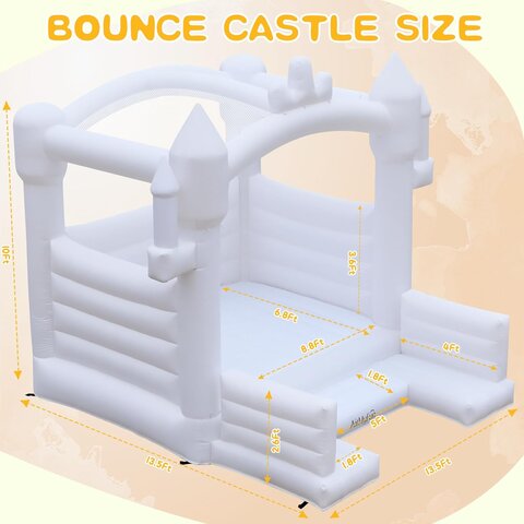 White Castle Bounce House with couch area in front White Castle Bounce House with couch area in front