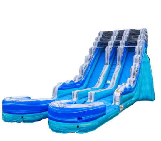 Ocean Blue 19' Dual Lane Double Water Slide Ocean Blue 19' Dual Lane Double Water Slide